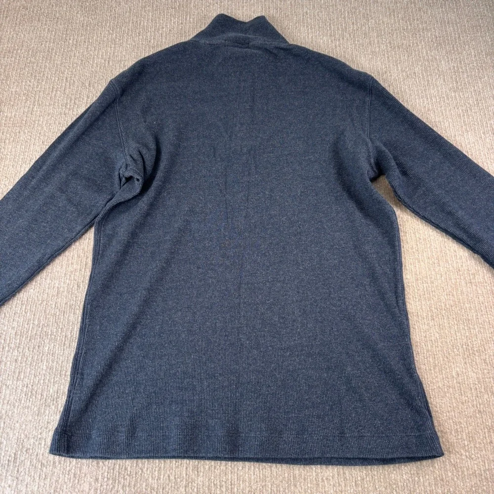 Theory Navy Blue Rib Half Zip Sweater Men's Size Medium EUC Made in USA